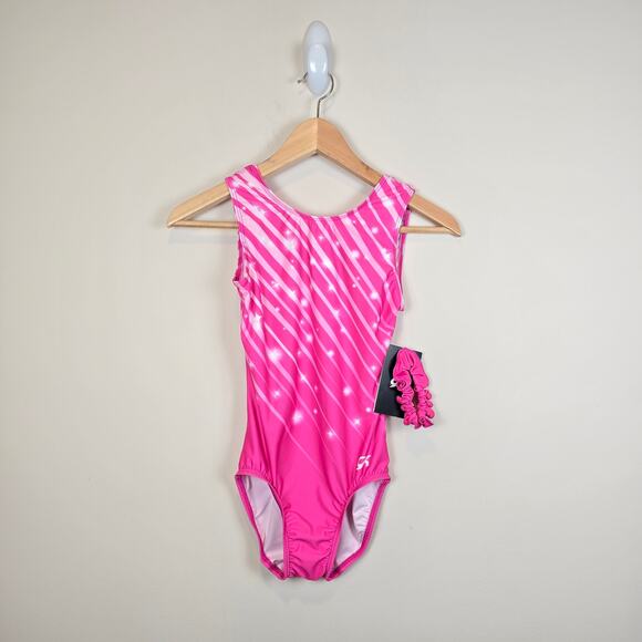 GK Elite Pink Gem Leotard Size Adult Small AS Gymnastics Tank - Picture 1 of 3